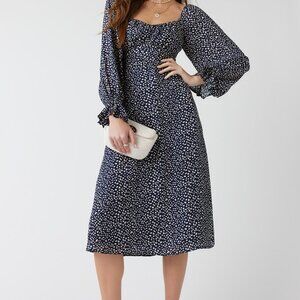 Leila Animal Dot Midi Dress